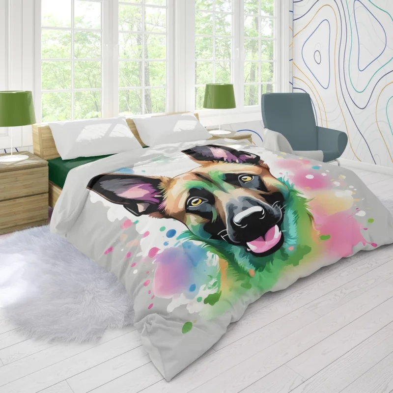 Athlete Belgian Malinois Dog Duvet Cover