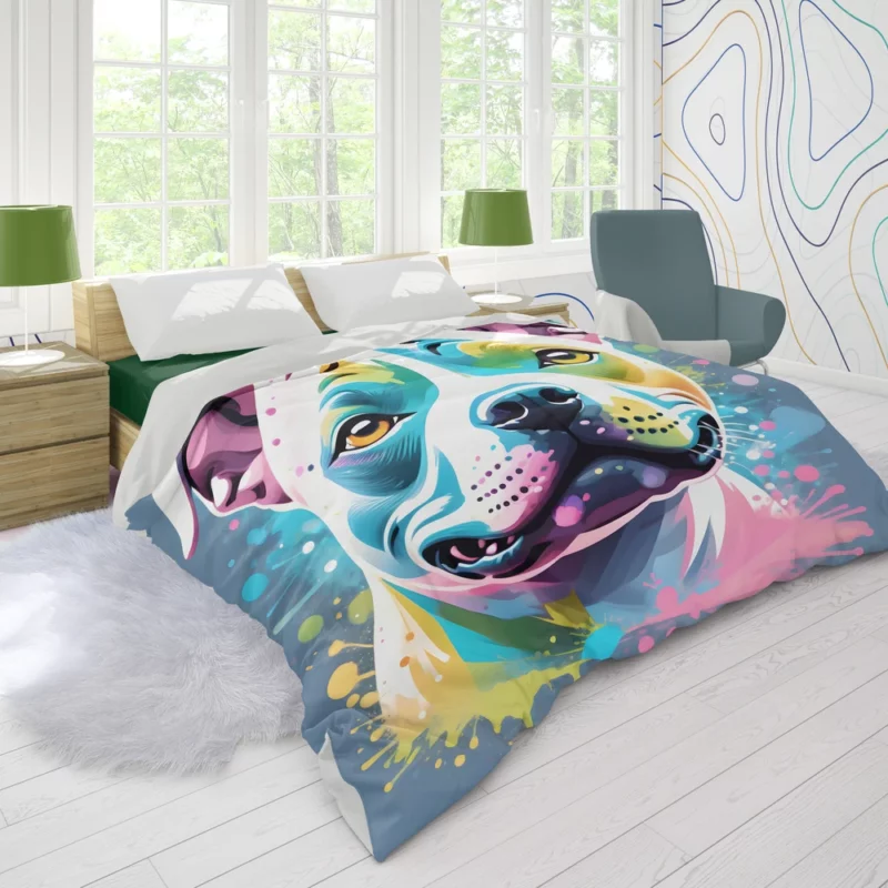 Athlete Staffordshire Bull Terrier Dog Duvet Cover