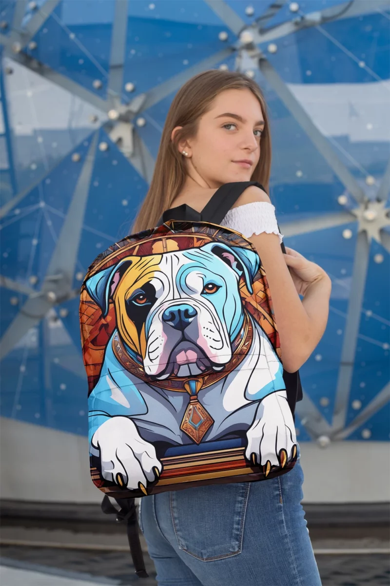 Athletic American Bulldog Beauty Dog Grace Minimalist Backpack 2