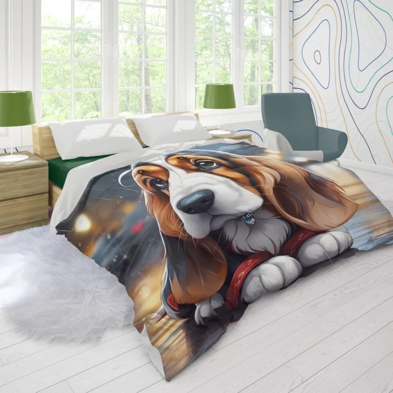 Basset Hound Beauty Dog Graceful Companion Duvet Cover