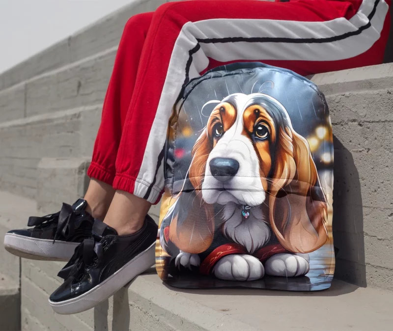 Basset Hound Beauty Dog Graceful Companion Minimalist Backpack 1