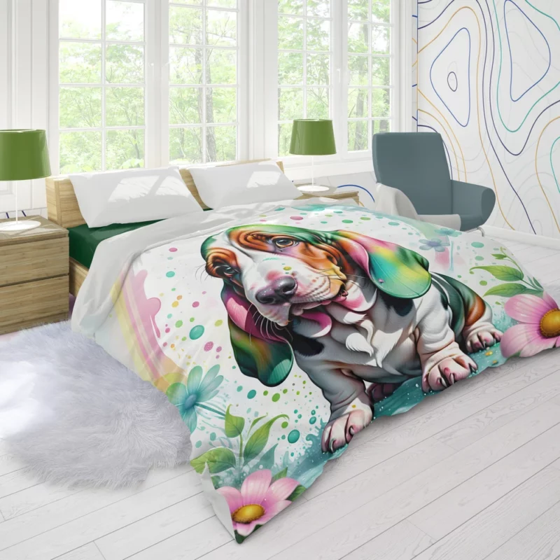 Basset Hound Charm Dog Endearing Spirit Duvet Cover