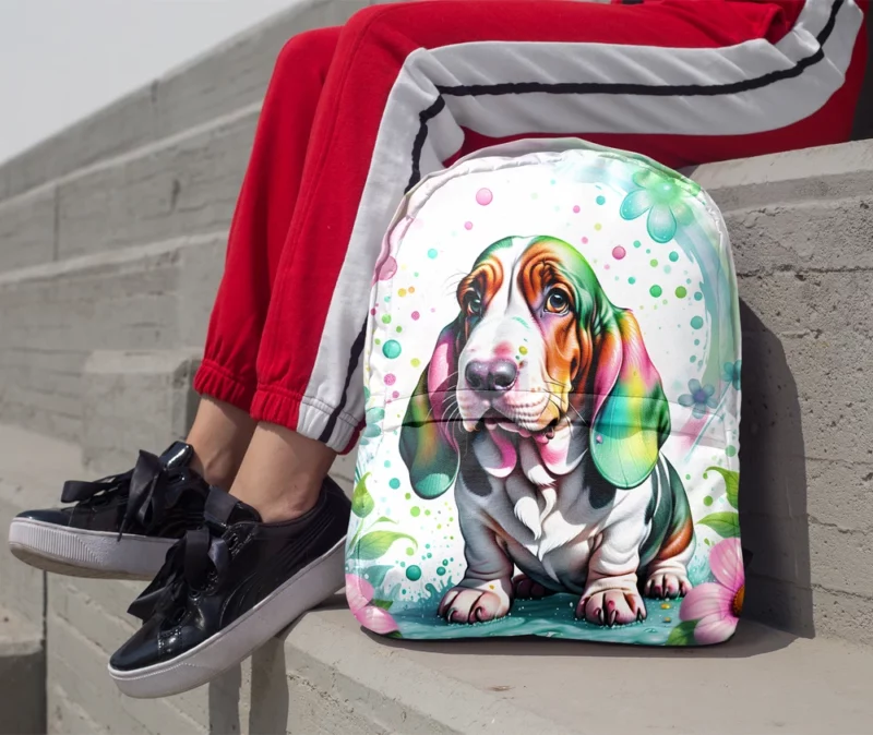 Basset Hound Charm Dog Endearing Spirit Minimalist Backpack 1