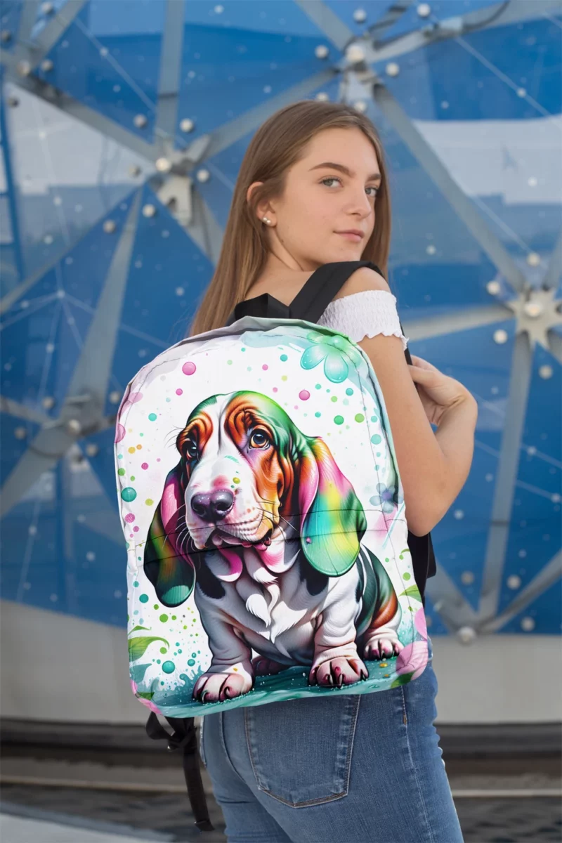 Basset Hound Charm Dog Endearing Spirit Minimalist Backpack 2