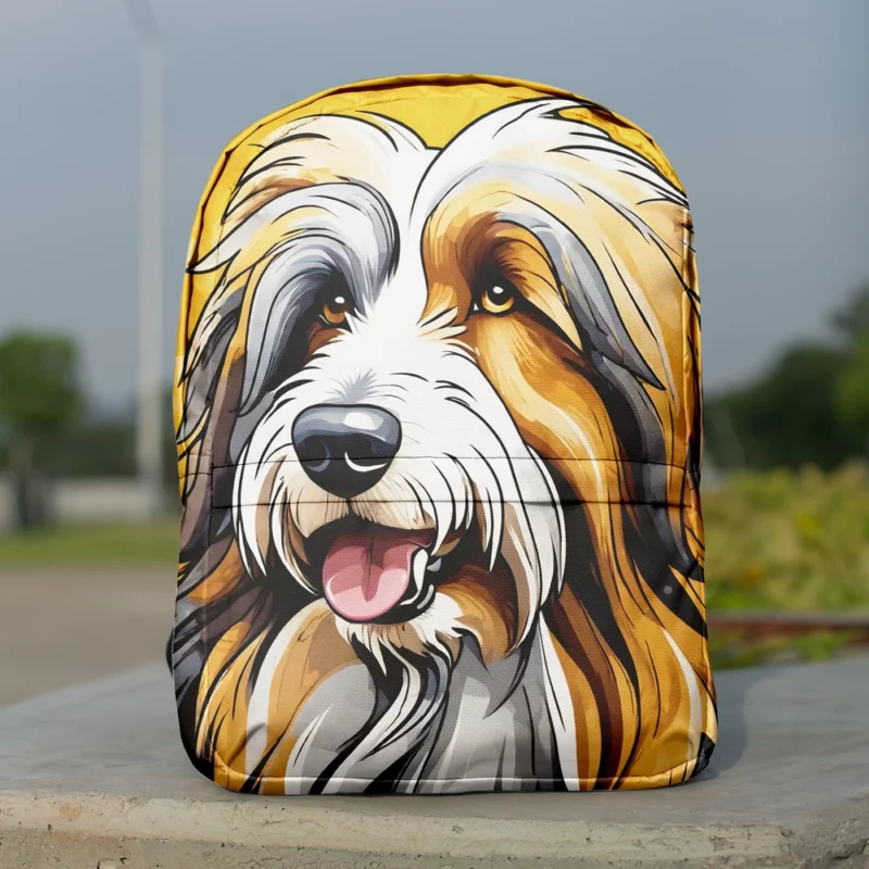 Bearded Collie Beauty Dog Elegant Companion Minimalist Backpack