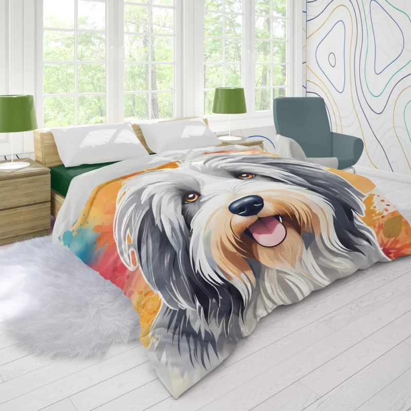 Bearded Collie Charm Dog Endearing Spirit Duvet Cover