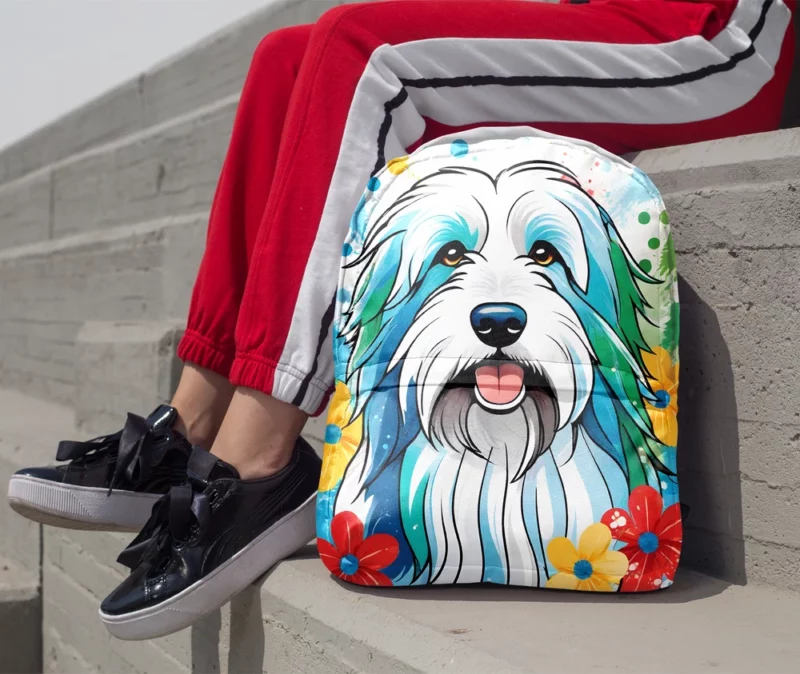 Bearded Collie Majesty Dog Elegant Presence Minimalist Backpack 1