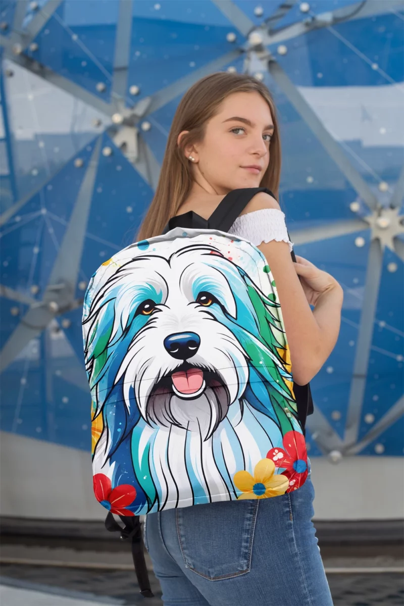 Bearded Collie Majesty Dog Elegant Presence Minimalist Backpack 2