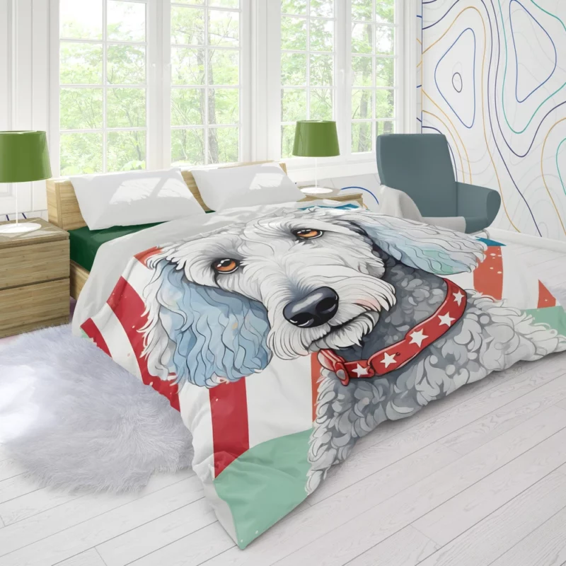 Bedlington Terrier Majesty Dog Elegant Presence Duvet Cover