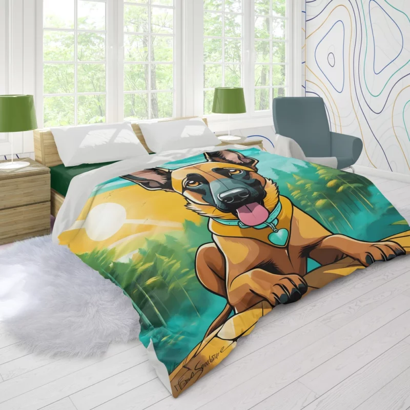 Belgian Cute Dog Malinois Majesty Duvet Cover