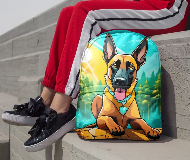 Belgian Cute Dog Malinois Majesty Minimalist Backpack 1