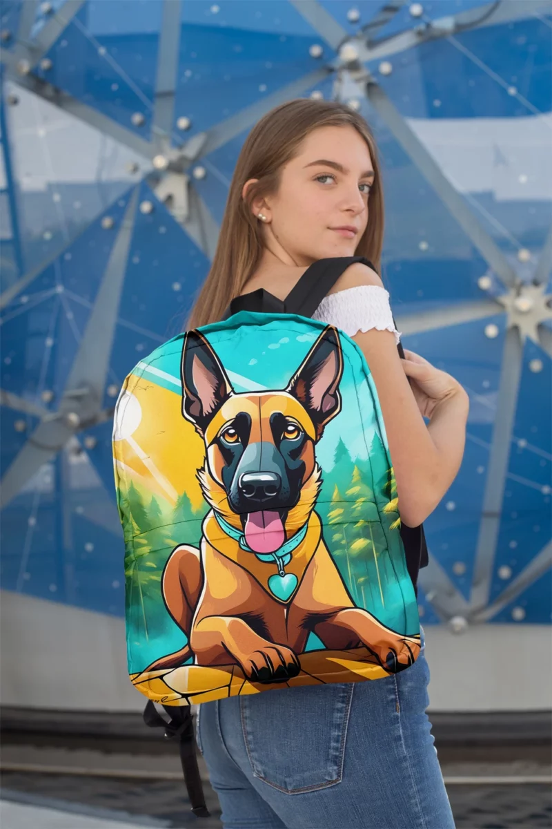 Belgian Cute Dog Malinois Majesty Minimalist Backpack 2