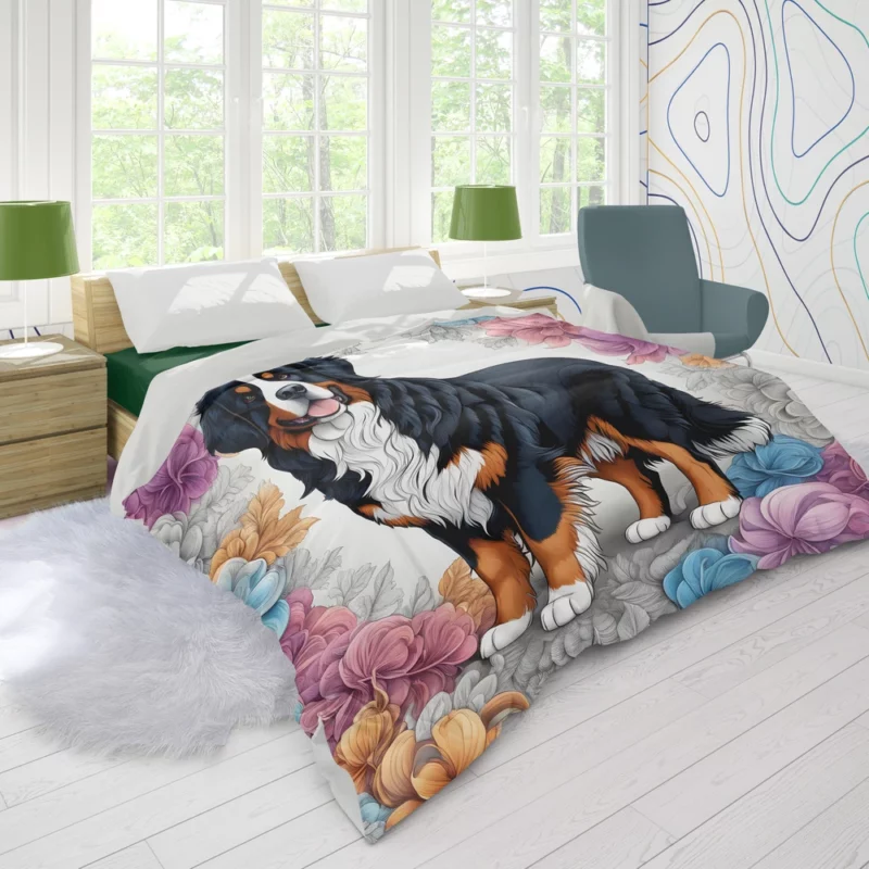 Bernese Mountain Dog Athletic Dynamo Duvet Cover