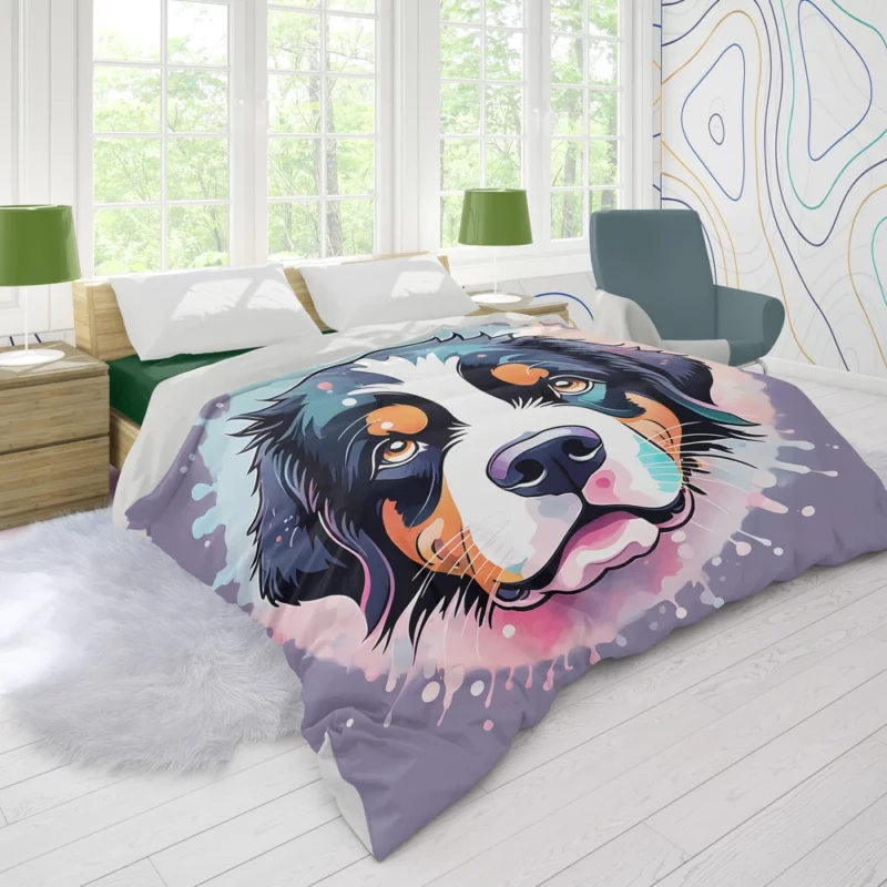 Bernese Mountain Dog Beauty and Brains Duvet Cover