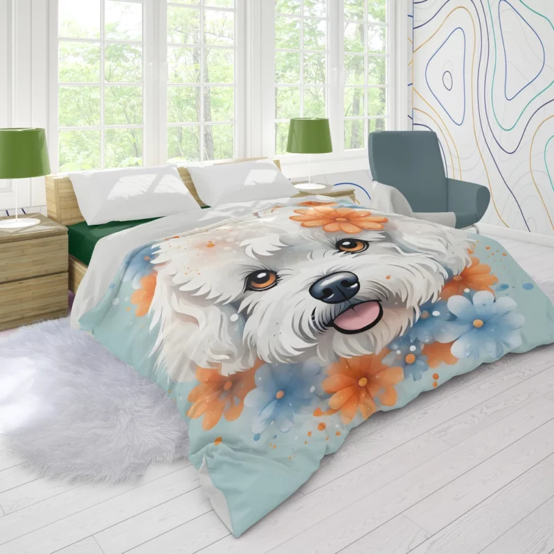 Bichon Frise Dog Adorable Athlete Duvet Cover