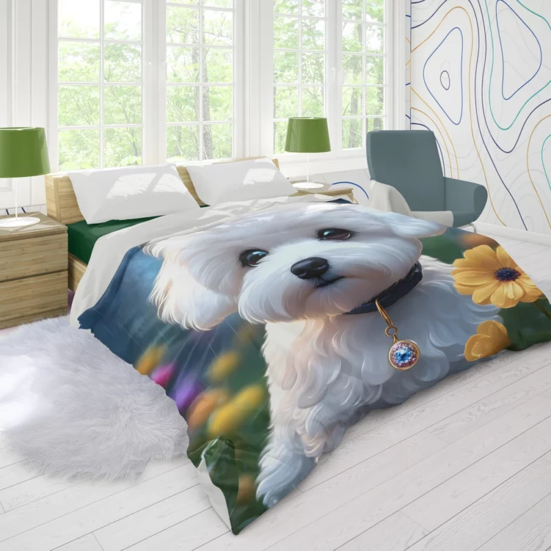 Bichon Frise Dog Charming Companion Duvet Cover