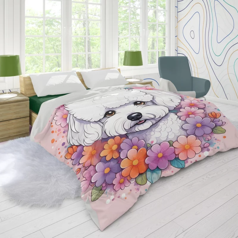 Bichon Frise Dog Energetic Explorer Duvet Cover