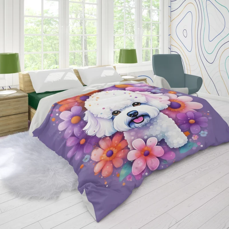 Bichon Frise Dog Fluffy Charmer Duvet Cover