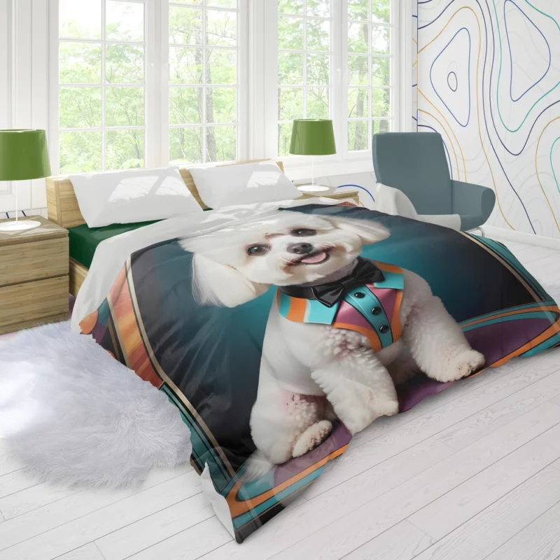 Bichon Frise Dog Graceful Guardian Duvet Cover