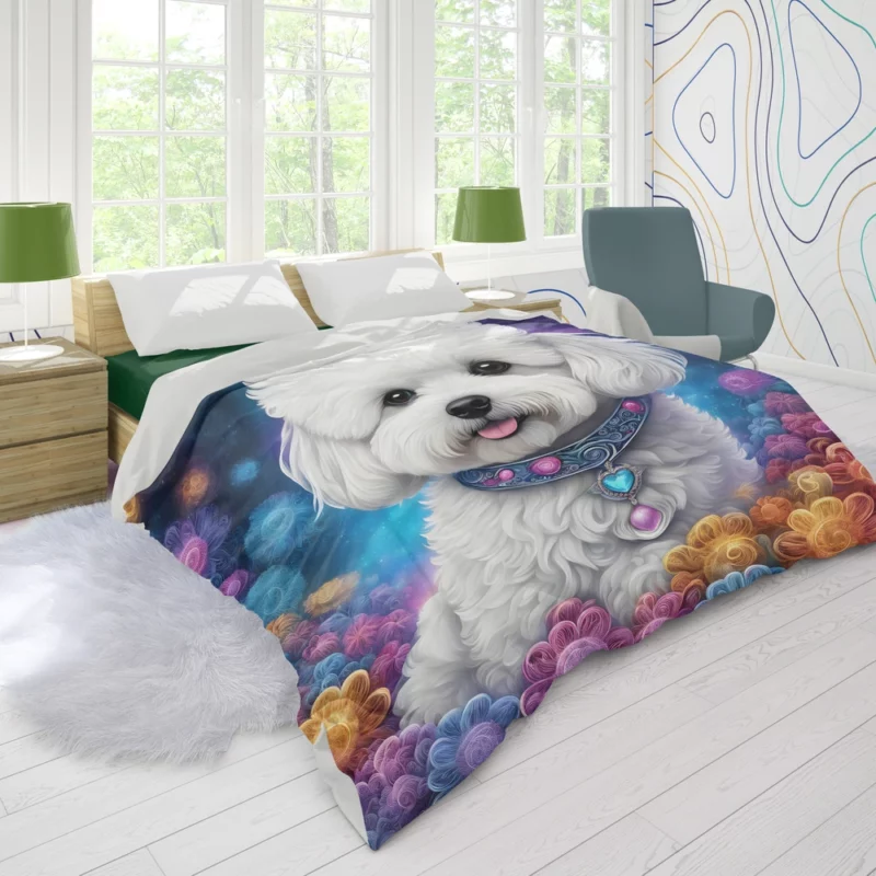 Bichon Frise Dog The Furry Philosopher Duvet Cover