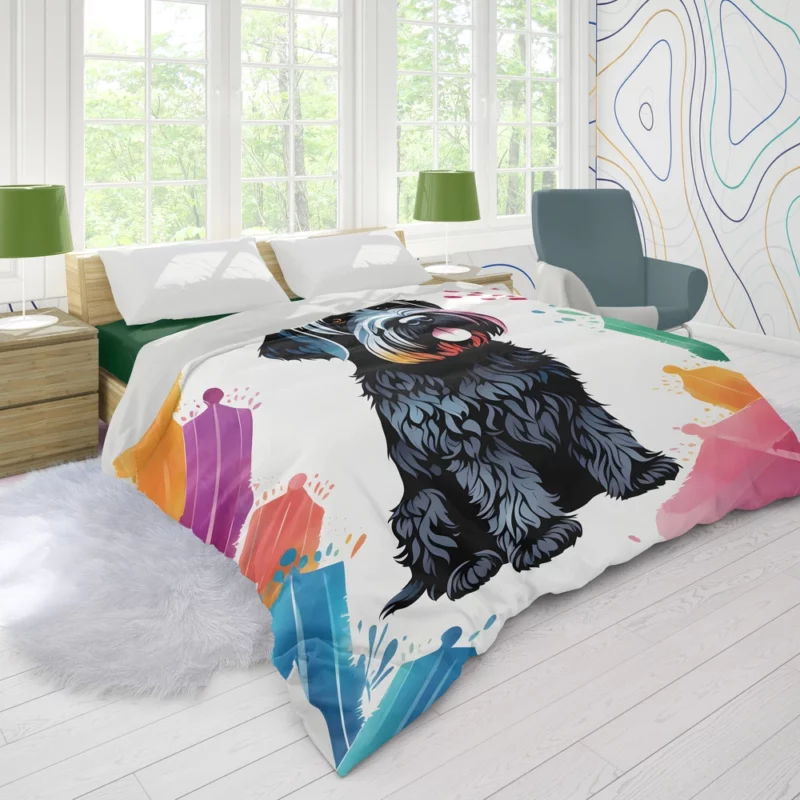 Black Russian Terrier Dog Elegant Guardian Duvet Cover