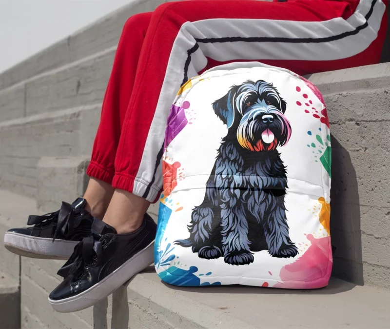 Black Russian Terrier Dog Elegant Guardian Minimalist Backpack 1