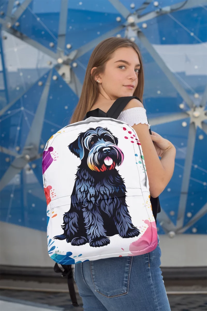 Black Russian Terrier Dog Elegant Guardian Minimalist Backpack 2