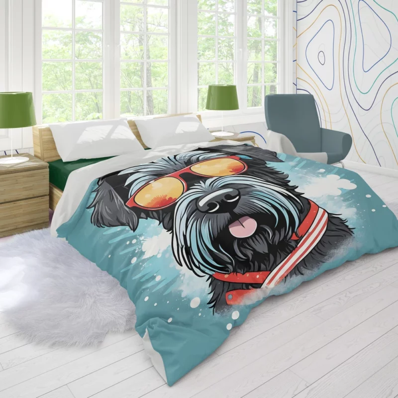 Black Russian Terrier Dog Graceful Beauty Duvet Cover