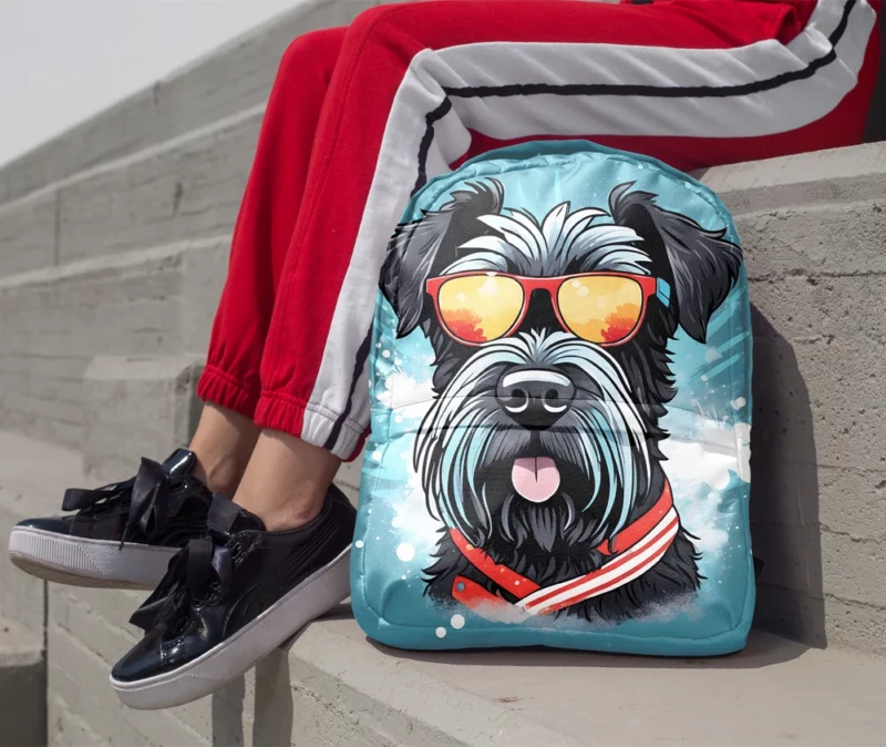 Black Russian Terrier Dog Graceful Beauty Minimalist Backpack 1