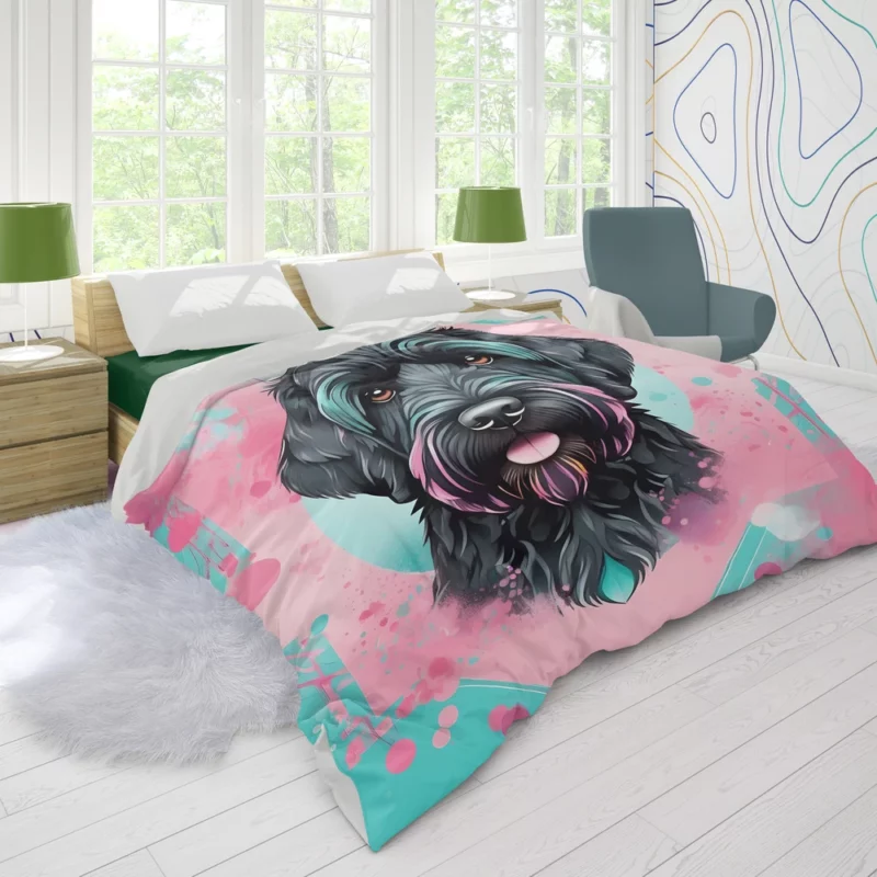 Black Russian Terrier Dog Trusty Companion Duvet Cover