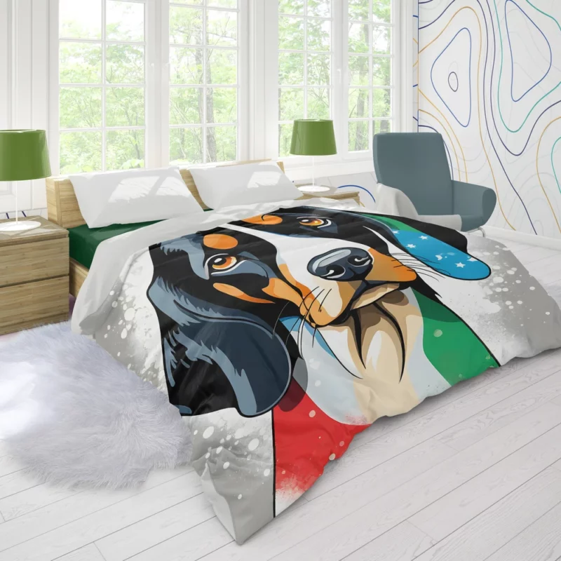 Black and Tan Coonhound Dog Dynamic Explorer Duvet Cover