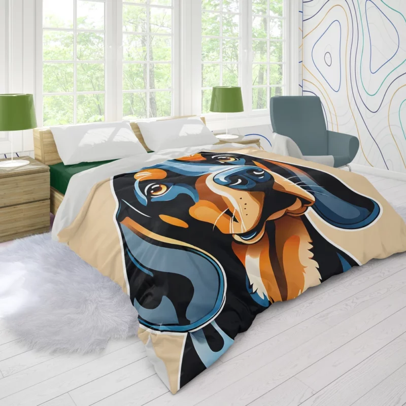 Black and Tan Coonhound Dog Tenacious Tracker Duvet Cover