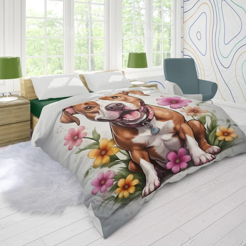 Bold Beauty American Pit Bull Terrier Dog Duvet Cover