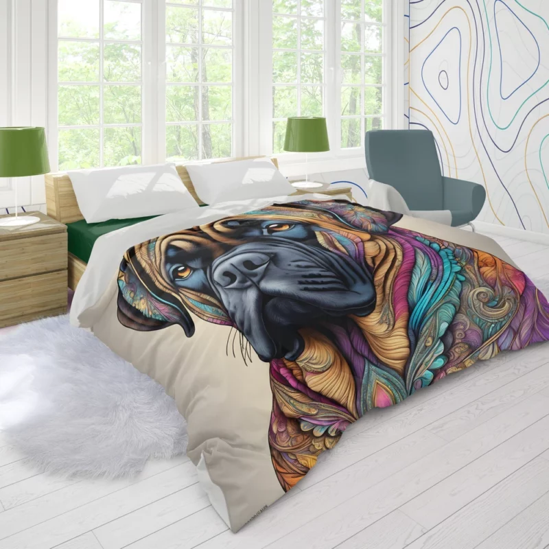 Bold Bullmastiff Beauty Majestic Dog Portrait Duvet Cover