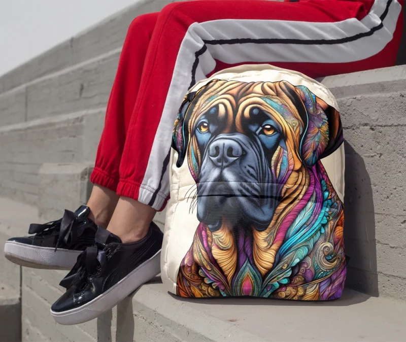 Bold Bullmastiff Beauty Majestic Dog Portrait Minimalist Backpack 1