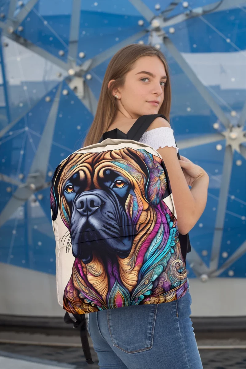 Bold Bullmastiff Beauty Majestic Dog Portrait Minimalist Backpack 2