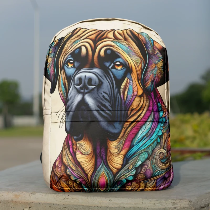 Bold Bullmastiff Beauty Majestic Dog Portrait Minimalist Backpack