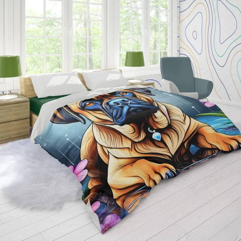 Bold Bullmastiff Canine Artistry Unleashed Duvet Cover