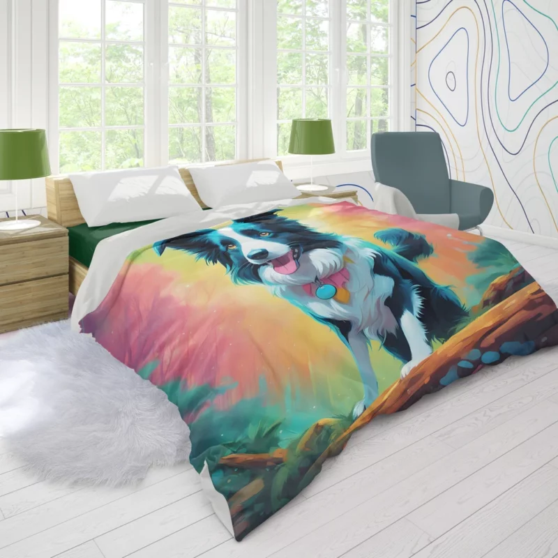 Border Collie Dog Dynamic Explorer Duvet Cover