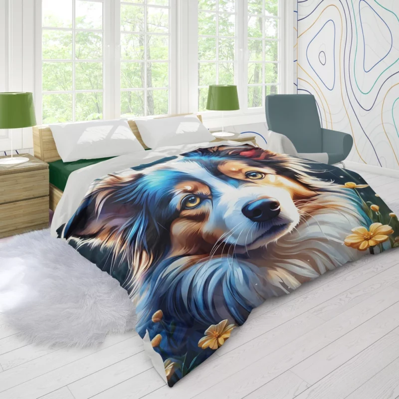 Border Collie Dog Intelligent Companion Duvet Cover