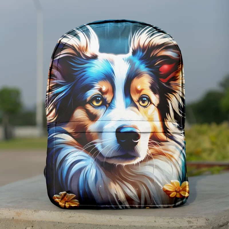 Border Collie Dog Intelligent Companion Minimalist Backpack