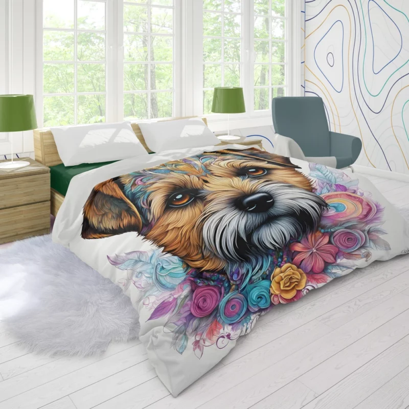 Border Terrier Dog The Furry Philosopher Duvet Cover