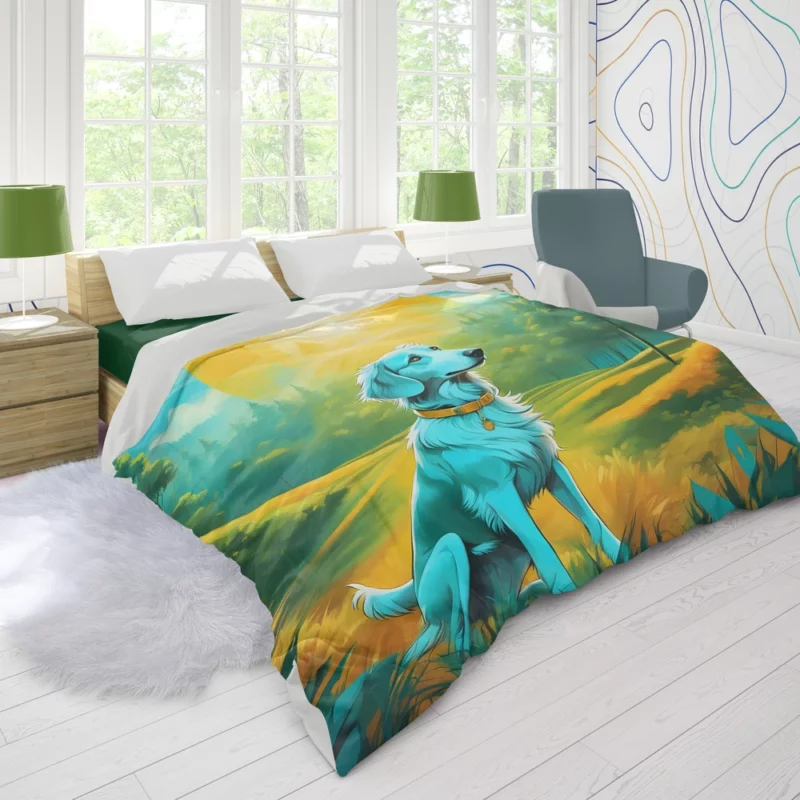 Borzoi Dog Elegant Explorer Duvet Cover