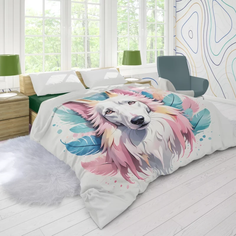 Borzoi Dog Majestic Beauty Duvet Cover