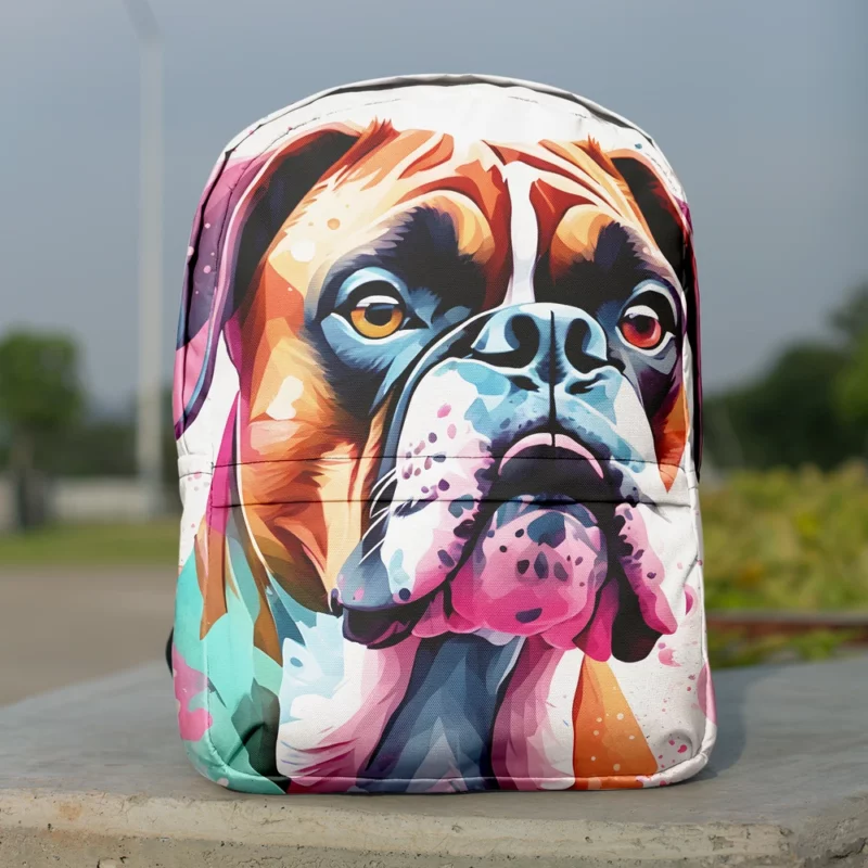 Boxer Dog Loyal Companion Minimalist Backpack