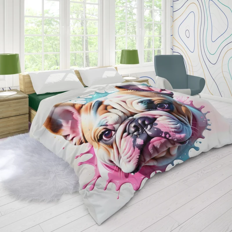 Brawny Bulldog Dog Canine Confidence Duvet Cover