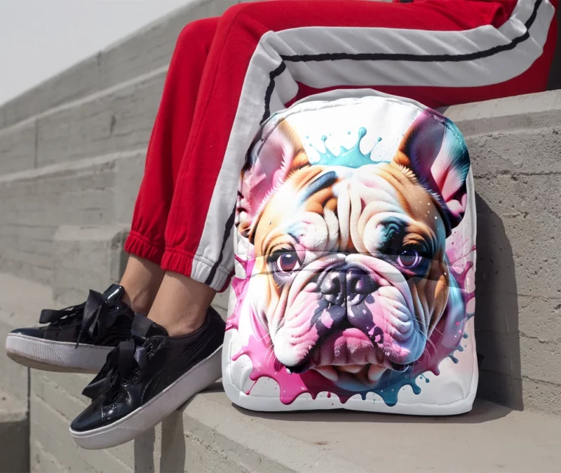 Brawny Bulldog Dog Canine Confidence Minimalist Backpack 1