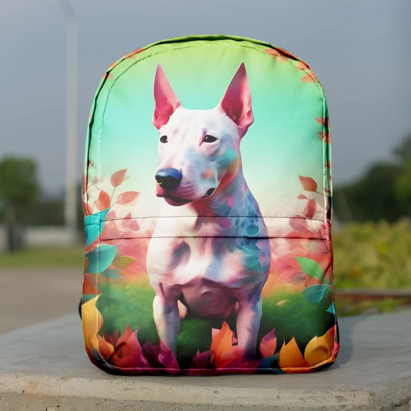 Bull Terrier Dog Energetic Companion Minimalist Backpack