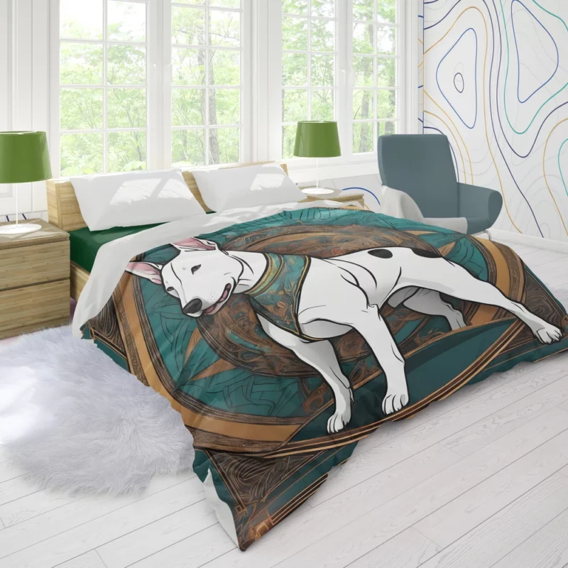 Bull Terrier Dog Graceful Companion Duvet Cover