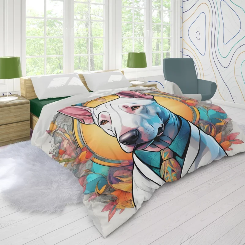 Bull Terrier Dog Sleek Athlete Duvet Cover